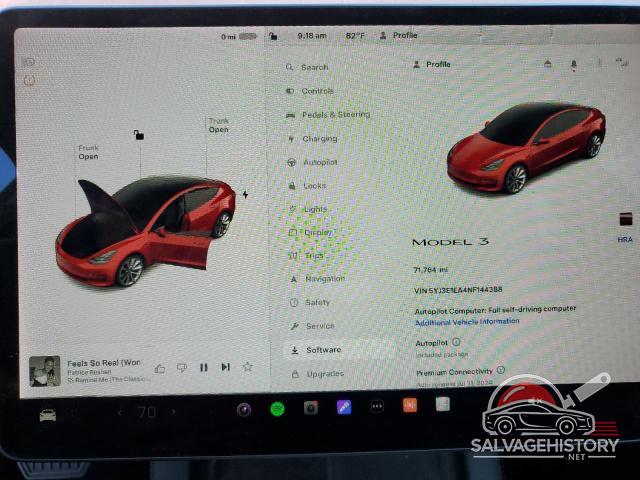 5YJ3E1EA4NF144388 2022 TESLA MODEL 3 photo no. 9