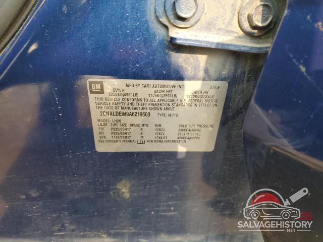 2CNALDEW9A6219608 2010 CHEVROLET EQUINOX photo no. 12