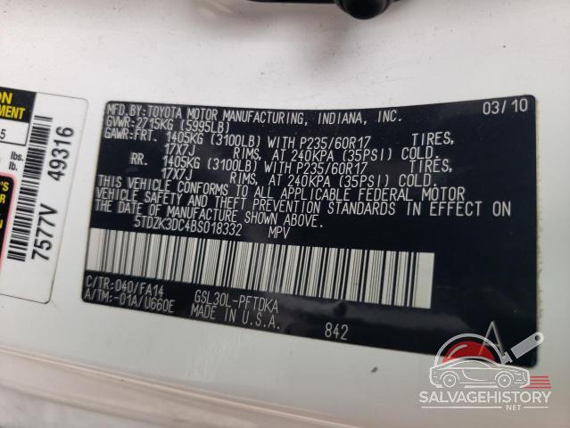 5TDZK3DC4BS018332 2011 TOYOTA All Models photo no. 13