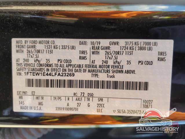 1FTEW1E44LFA23269 2020 FORD F-150 photo no. 12