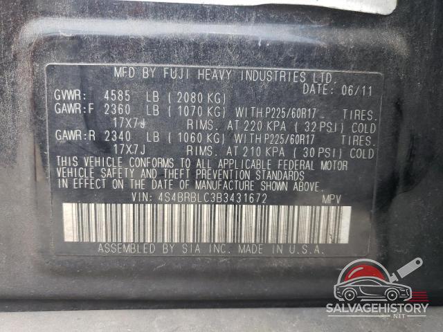 4S4BRBLC3B3431672 2011 SUBARU OUTBACK photo no. 13