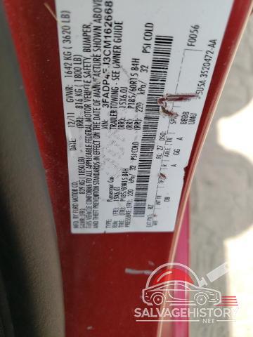 3FADP4EJ3CM162668 2012 FORD FIESTA photo no. 12