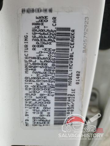 4T1BF32K34U066124 2004 TOYOTA CAMRY photo no. 12