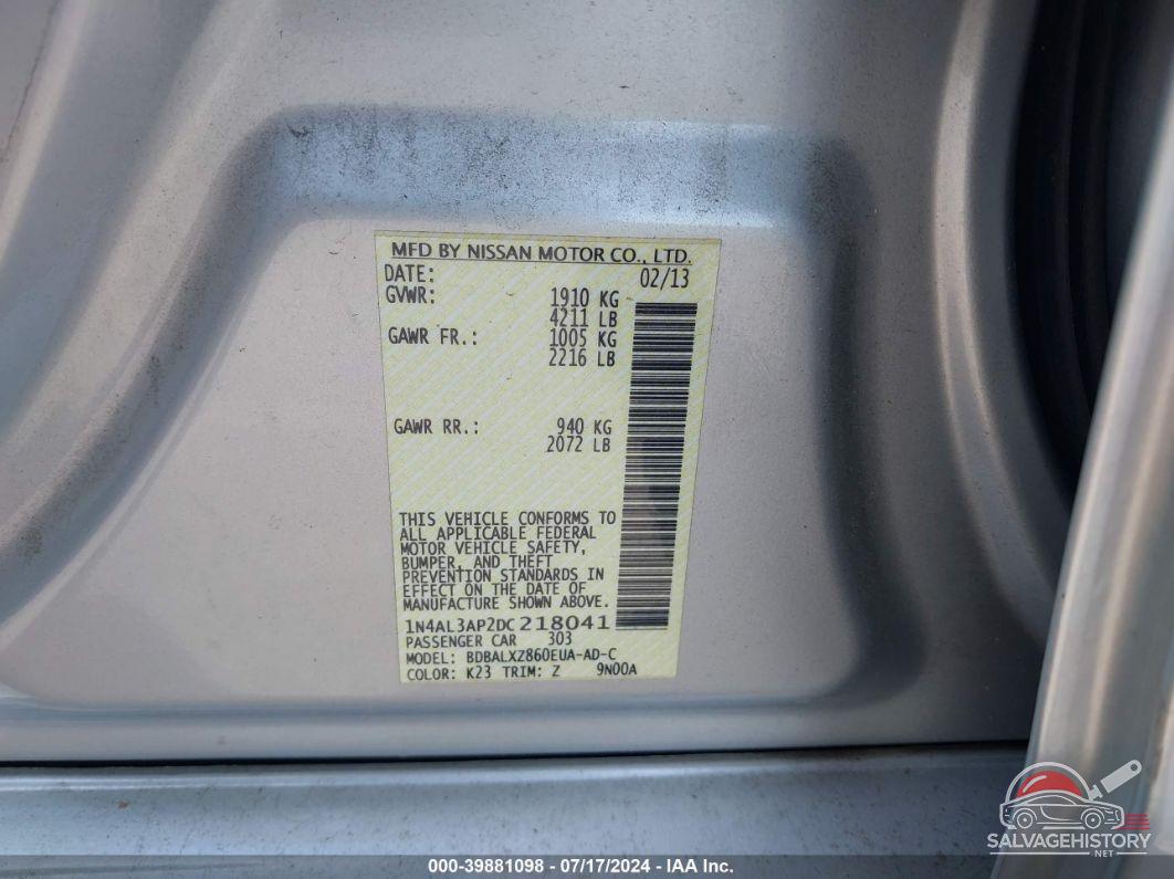 1N4AL3AP2DC218041 2013 NISSAN ALTIMA photo no. 9