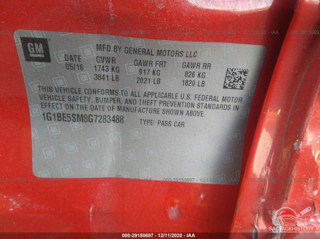 1G1BE5SM8G7283488 2016 CHEVROLET CRUZE photo no. 9