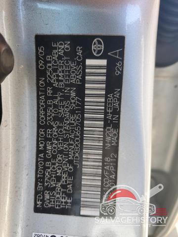 JTDKB20U657051177 2005 TOYOTA PRIUS photo no. 12