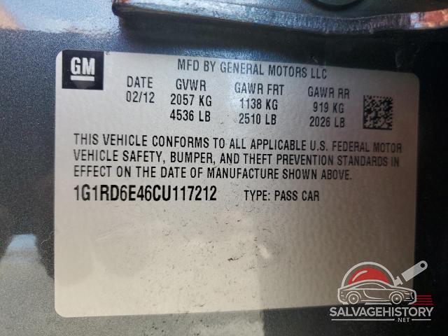 1G1RD6E46CU117212 2012 CHEVROLET VOLT photo no. 12