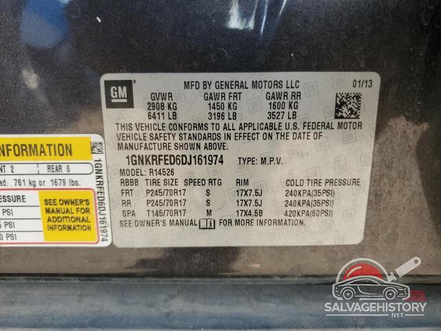 1GNKRFED6DJ161974 2013 CHEVROLET TRAVERSE photo no. 13