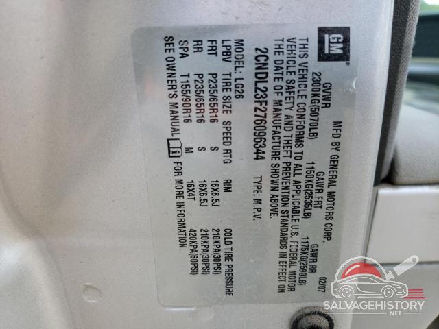 2CNDL23F276096344 2007 CHEVROLET EQUINOX photo no. 13
