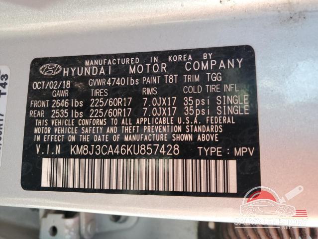KM8J3CA46KU857428 2019 HYUNDAI TUCSON photo no. 13