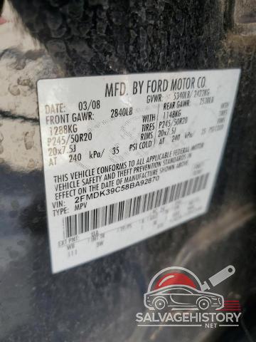 2FMDK39C58BA92870 2008 FORD EDGE photo no. 13