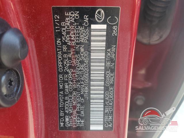 JTHBK1GG5D2034570 2013 LEXUS ES350 photo no. 12