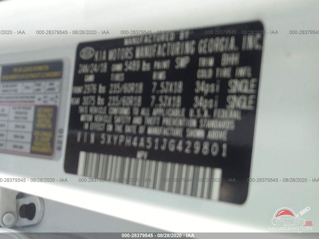 5XYPH4A51JG429801 2018 KIA SORENTO photo no. 9