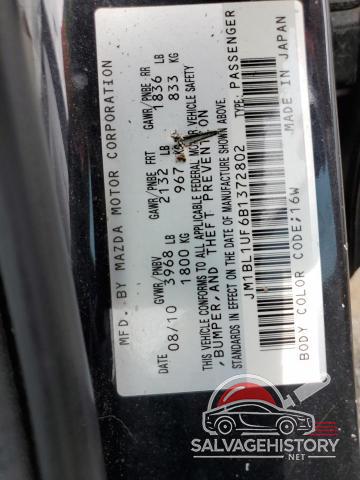JM1BL1UF6B1372802 2011 MAZDA 3 photo no. 12