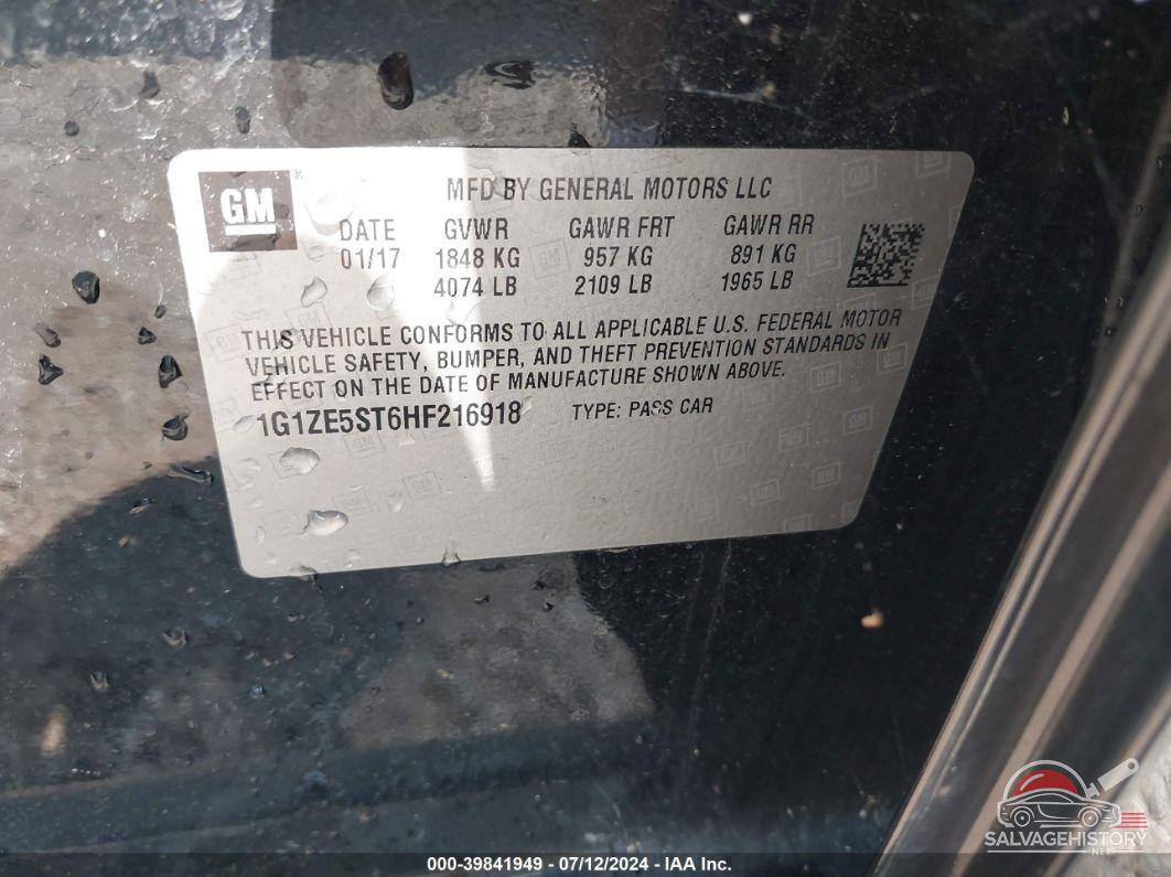 1G1ZE5ST6HF216918 2017 CHEVROLET MALIBU photo no. 9