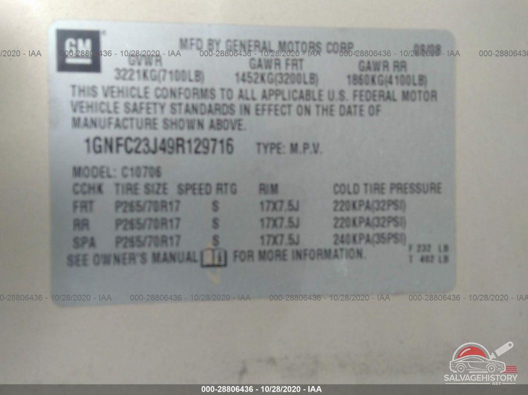 1GNFC23J49R129716 2009 CHEVROLET TAHOE photo no. 9