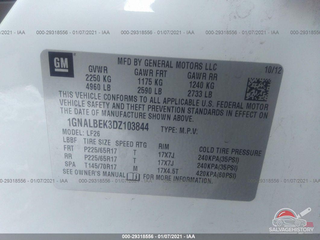 1GNALBEK3DZ103844 2013 CHEVROLET EQUINOX photo no. 9