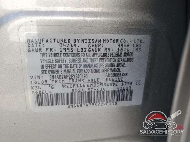 3N1AB7AP2EY240198 2014 NISSAN SENTRA photo no. 12