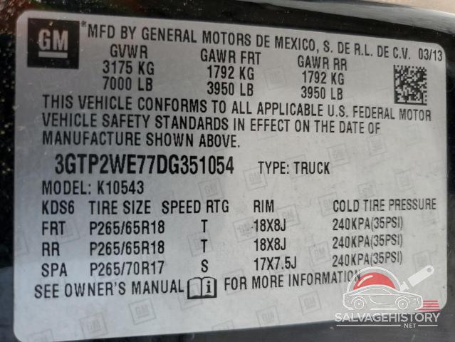 3GTP2WE77DG351054 2013 GMC SIERRA photo no. 12