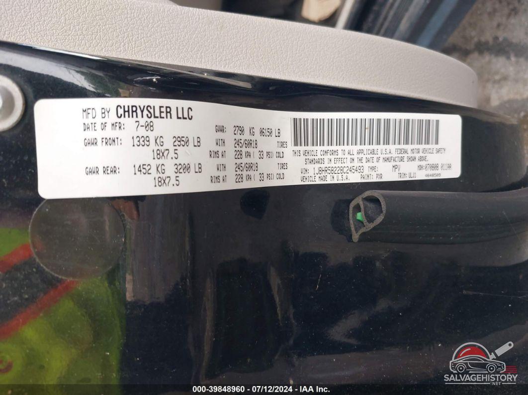 1J8HR58228C245493 2008 JEEP GRAND CHEROKEE photo no. 9