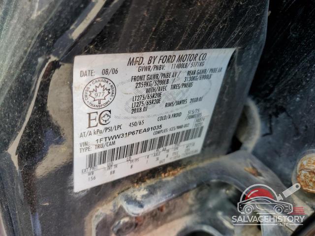 1FTWW31P67EA91035 2007 FORD F350 photo no. 12