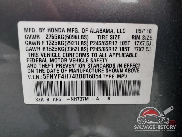 5FNYF4H74BB016054 2011 HONDA PILOT photo no. 13