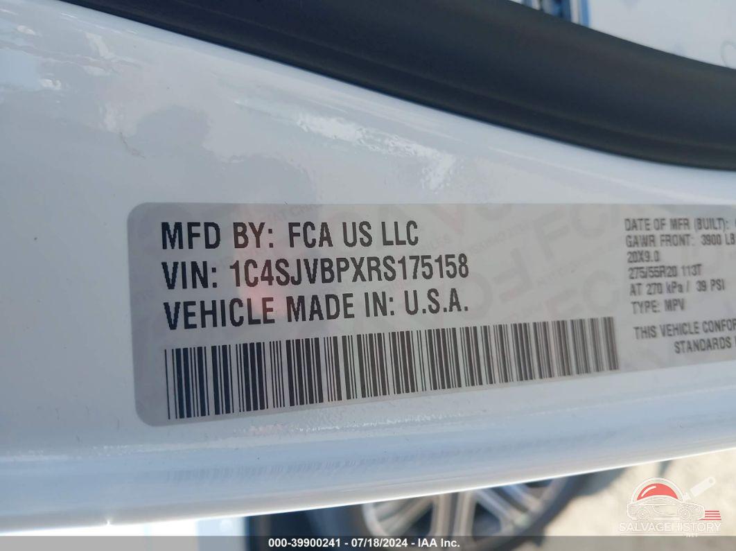 1C4SJVBPXRS175158 2024 JEEP WAGONEER photo no. 9