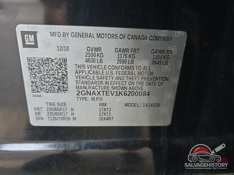 2GNAXTEV1K6200084 2019 CHEVROLET EQUINOX photo no. 5