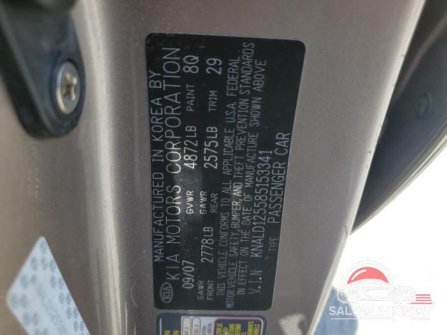 KNALD125585153341 2008 KIA AMANTI photo no. 12