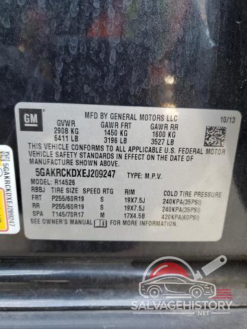 5GAKRCKDXEJ209247 2014 BUICK ENCLAVE photo no. 14