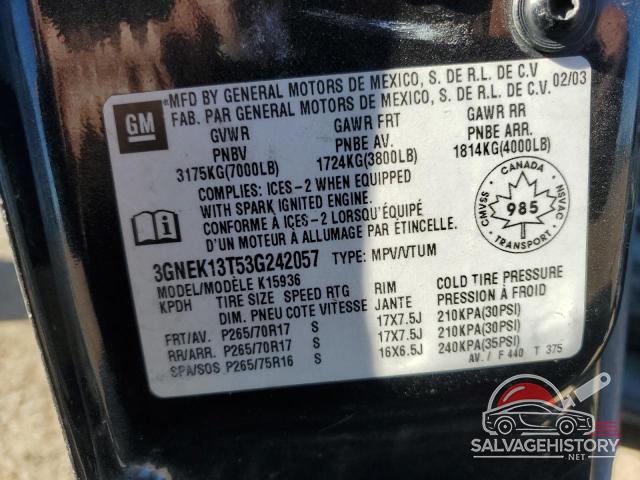 3GNEK13T53G242057 2003 CHEVROLET AVALANCHE photo no. 12