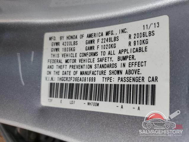 1HGCR2F36EA081699 2014 HONDA ACCORD photo no. 12
