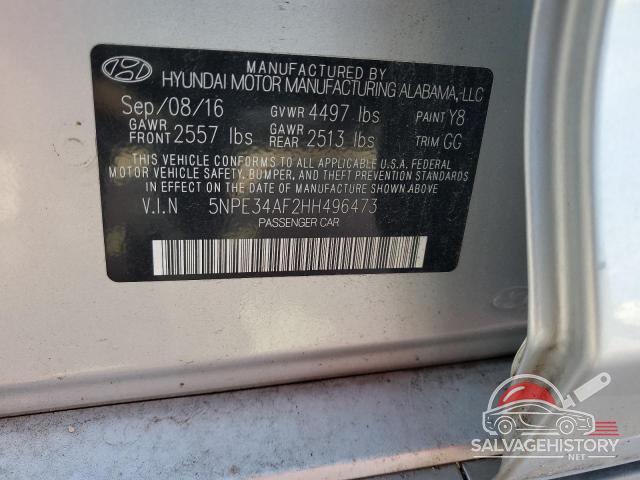 5NPE34AF2HH496473 2017 HYUNDAI SONATA photo no. 13