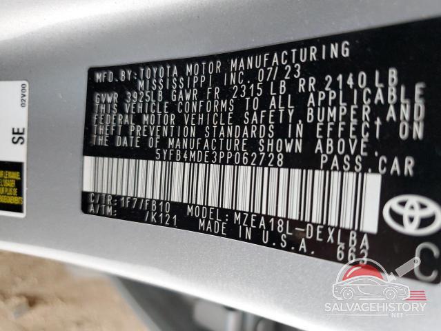5YFB4MDE3PP062728 2023 TOYOTA COROLLA photo no. 12
