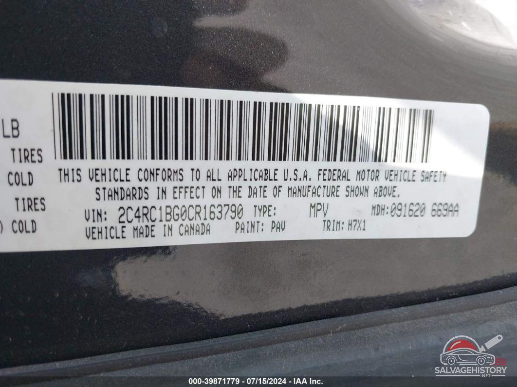2C4RC1BG0CR163790 2012 CHRYSLER TOWN & COUNTRY photo no. 9