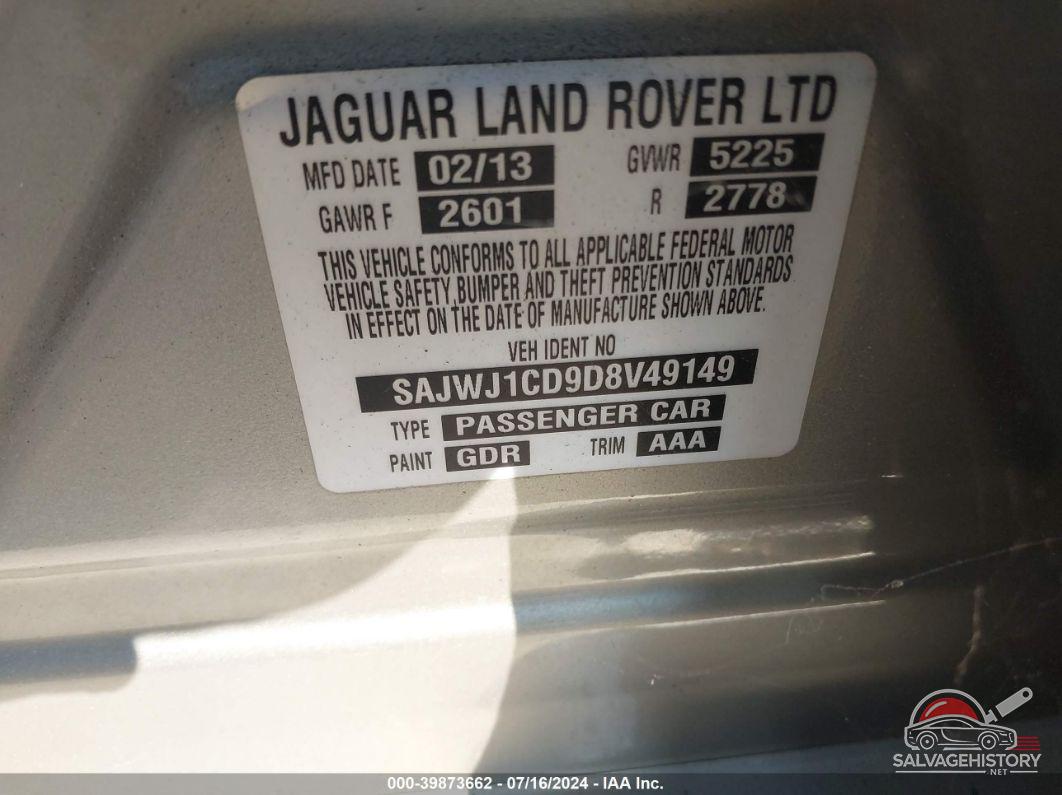 SAJWJ1CD9D8V49149 2013 JAGUAR XJ photo no. 9