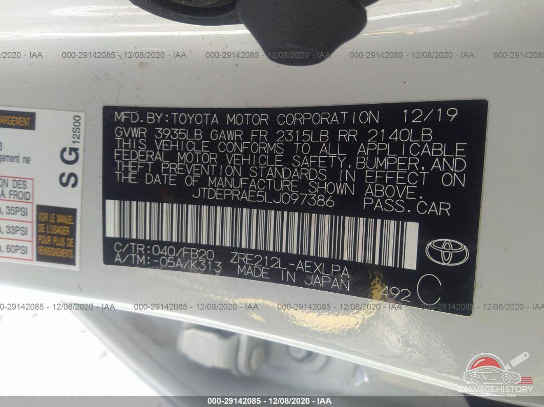 JTDEPRAE5LJ097386 2020 TOYOTA COROLLA photo no. 9
