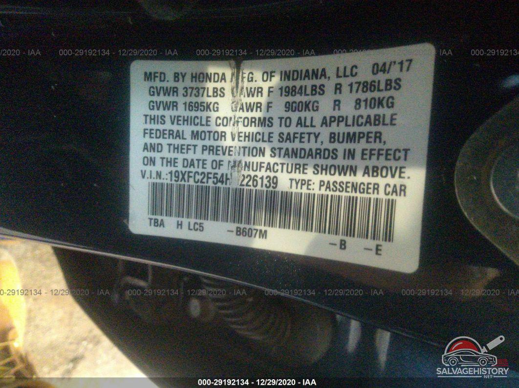 19XFC2F54HE226139 2017 HONDA CIVIC SEDAN photo no. 9