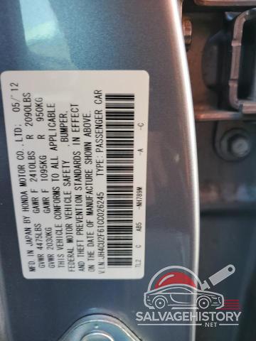 JH4CU2F61CC026245 2012 ACURA TSX photo no. 12