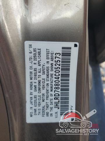 JHLRD78804C052573 2004 HONDA CRV photo no. 12