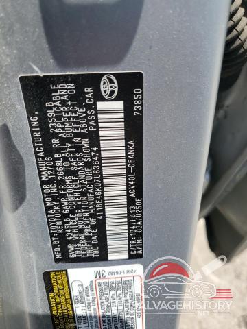 4T1BE46K07U636474 2007 TOYOTA CAMRY photo no. 12