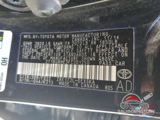 2T1BURHE3FC301250 2015 TOYOTA COROLLA photo no. 12