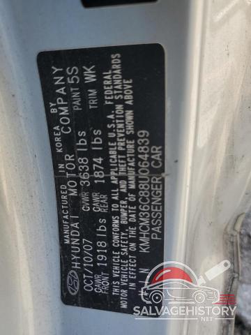 KMHCM36C88U064839 2008 HYUNDAI ACCENT photo no. 12