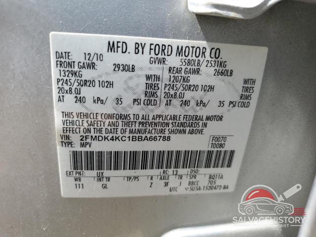 2FMDK4KC1BBA66788 2011 FORD EDGE photo no. 13