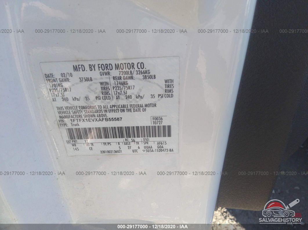 1FTFX1EVXAFB55587 2010 FORD F-150 photo no. 9