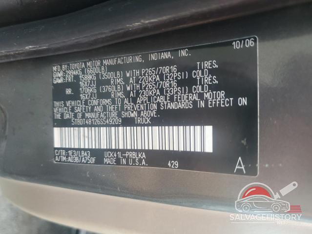 5TBDT48126S549209 2006 TOYOTA TUNDRA photo no. 12