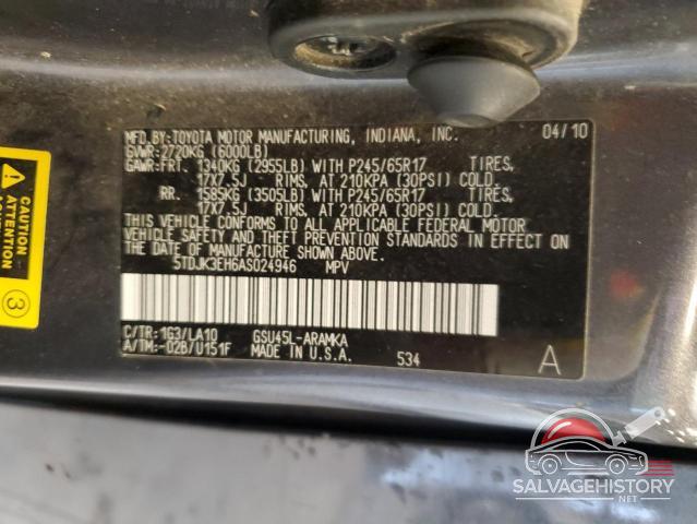 5TDJK3EH6AS024946 2010 TOYOTA HIGHLANDER photo no. 14