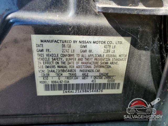 1N4AL21E98N544826 2008 NISSAN ALTIMA photo no. 12