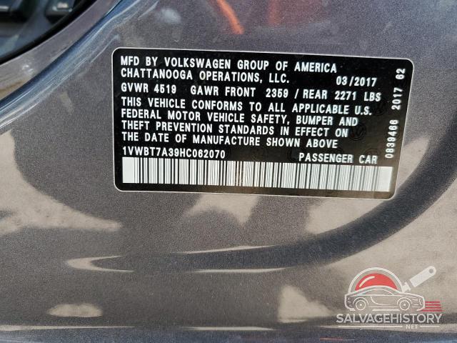 1VWBT7A39HC062070 2017 VOLKSWAGEN PASSAT photo no. 13
