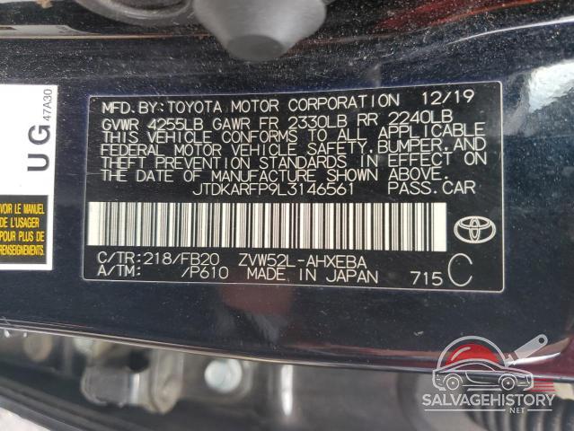 JTDKARFP9L3146561 2020 TOYOTA PRIUS photo no. 13